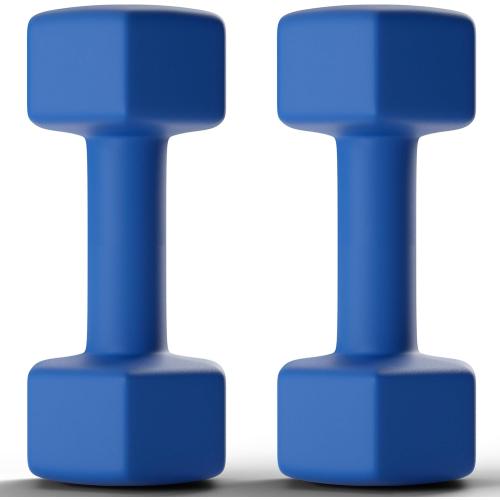 GRETERST Dumbbells Set Rubber Coated Hex Hand Weights Exercise & Fitness for Home Gym Workouts Strength Training Equipment, Blue, 8LB