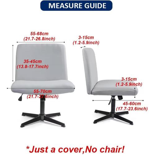 MIFXIN Armless Office Chair Cover Stretch Soft Wide Seat Mid Back Accent Chair Swivel Computer Vanity Chair Slipcover Furniture Protector Without Arms, Only Covers, NO Chair (Blue)