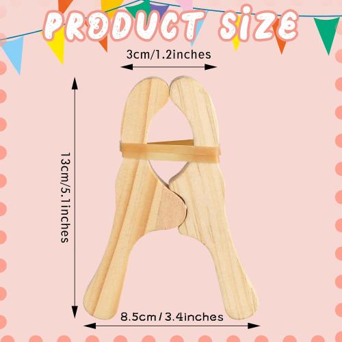 Simgoing 6 Pcs Wooden Fort Clips for Silks Blanket Building,White