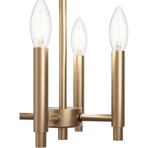 Gold Kichler Madden 4 Light Pendant in Champagne Bronze, Soft Modern Fixture, for an Entryway, Breakfast Nook, Laundry Room, 52722CPZ
