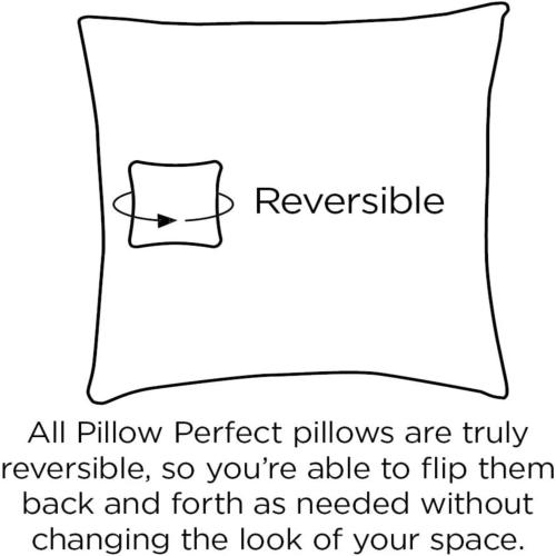 Pillow Perfect Rave Solid Indoor/Outdoor Patio Seat Cushions Plush Fiber Fill, Weather and Fade Resistant, Square Corner - 20 x 20, Green, 2 Count