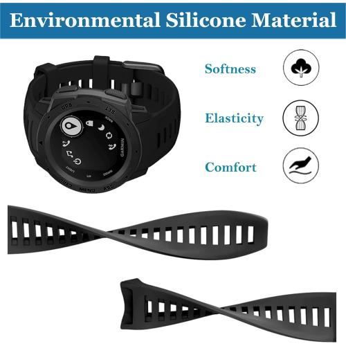 for Garmin Instinct Bands, Soft Silicone Replacement Watch Band Strap for Instinct Esports/Solar/Tide/Tactical Wristband Smartwatch