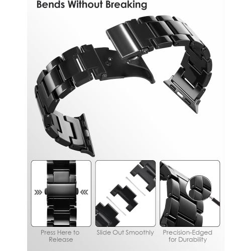 V.R.HOPE Resin Apple Watch Band for Women, Featherlight, Black