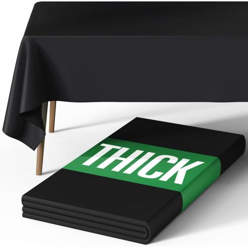 Pureegg Rectangle Table Cloth 60 x 84 – Durable Polyester Tablecloth Offers Reusable & Washable Protection, Ideal for Outdoor Party, Picnic, Wedding, Banquet and Birthday, 1 Pack, Black