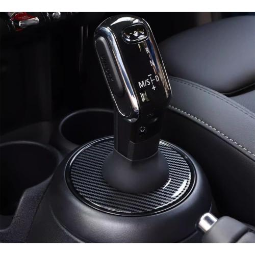iJDMTOY Twill-Weave Carbon Fiber Pattern Finish Steptronic Shift Well Boot Cover Decoration, Compatible with MINI Cooper 2019-up F54 F55 F56 F57 F60