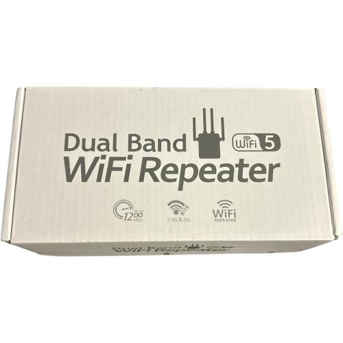 Dual Band WiFi Repeater, WiFi 5 Wireless Range Extender, 2.4G and 5G, 1200Mbps Signal Booster