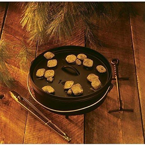 Lodge 10 Quart Pre-Seasoned Cast Iron Camp Dutch Oven with Lid - Dual Handles - Use in the Oven, on the Stove, on the Grill or over the Campfire - Black