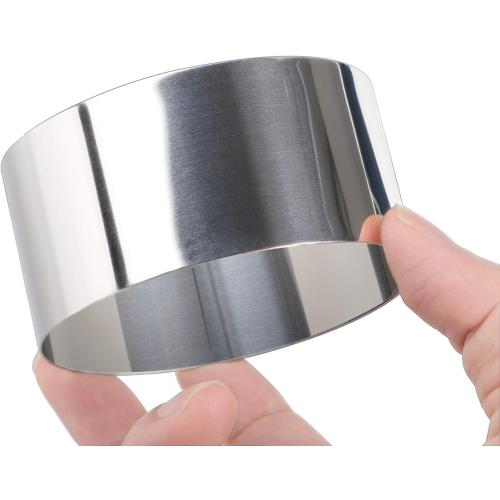 HULISEN 3” Round Cake Ring Mold, Stainless Steel Cooking Crumpet Rings | 4 Food Forms & 1 Pusher, Dishwasher Safe, Home Cooks and Bakers, Tuna Tartare, Pancakes, Salads and Mousse