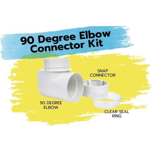 DIY Dryer Vent Connector Kit - Space Saving, Toolless Design with Airtight Seal - STV-90 by Ziggurat Products
