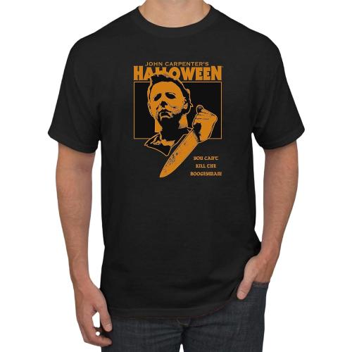 Michael Killer Myers Devil Letter Character Pattern Movie Fans Male Short Sleeve (SIZE XL)