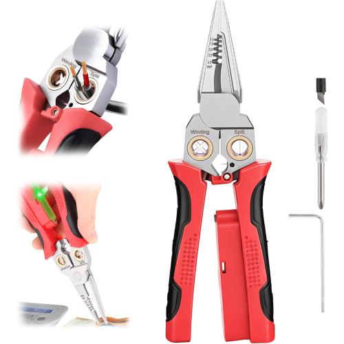 8-in-1 Wire Stripper with Voltage Tester, Electrician Tool for HVAC & DIY