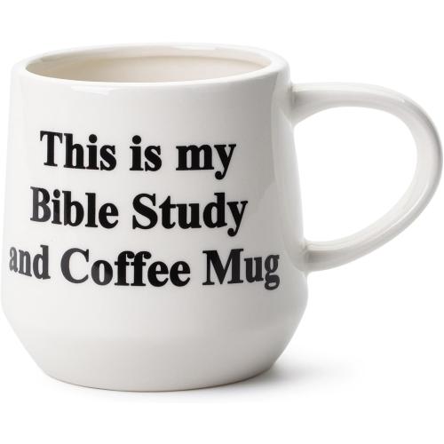 Mr. Pen- Christian Coffee Mugs for Women & Men, 15 oz, White with Bible Theme Design, Christian Mugs for Women, Coffee Cup Ceramic, Microwave Safe