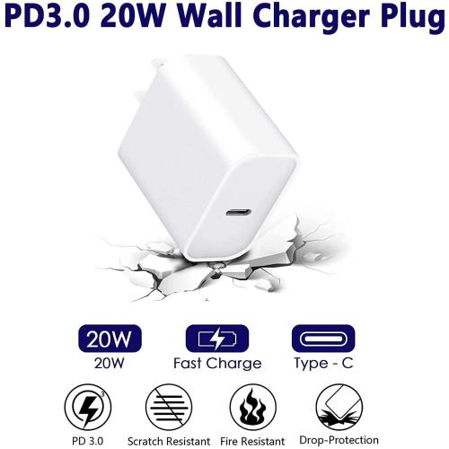 iPhone Fast Charger Cable,Fast Charger iPhone 20W PD USB C Wall Charger Type C Power Adapter Lightning Cable Fast Charging Plug Compatible with iPhone14/13 Pro/12/11/XS/Max/XR/X/8 Plus/SE 2022,iPad