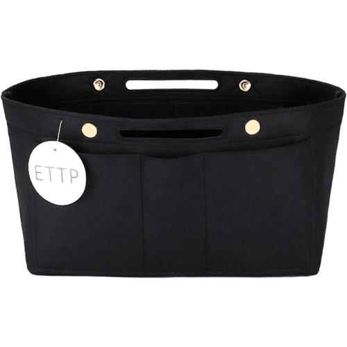 Purse Organizer Insert For Handbags, Tote Bag Organizer Insert Compatible with Neverful gracefull onthego and more (Black, Large)