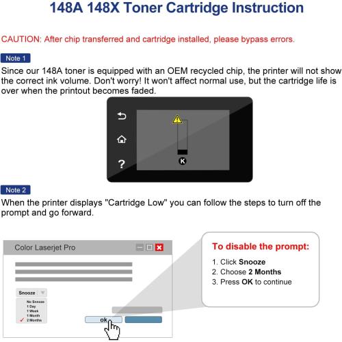 148A Toner Cartridge (with Chip) Compatible Replacement for HP 148A 148X W1480A W1480X Toner Cartridge Works with HP Pro 4001dw 4001dn 4001n MFP 4101fdw 4101fdn Printer (1 Black)