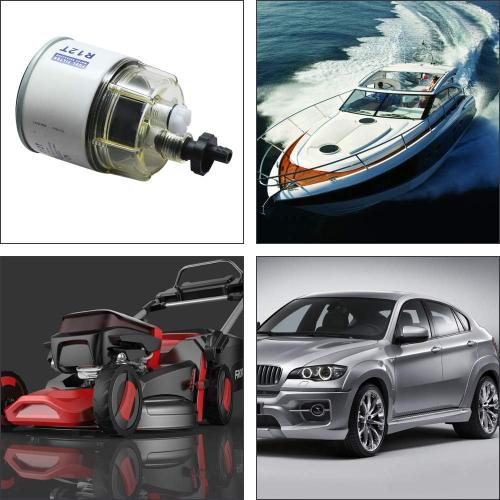 R12T Fuel Filter Water Separator with Nylon Collection Bowl R12T Fuel Filter/Water Separator for Diesel Engine Replaces S3240 R12T 120AT 18-7987 NPT ZG1/4-19