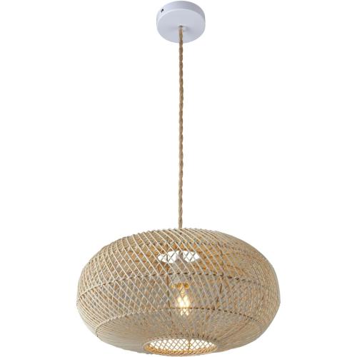 Rattan Pendant Light 16 1-Light Hand-Woven Hanging Light | Wicker Woven Basket Chandelier, Modern Bohemian, For Kitchen Island Foyer Farmhouse Porch