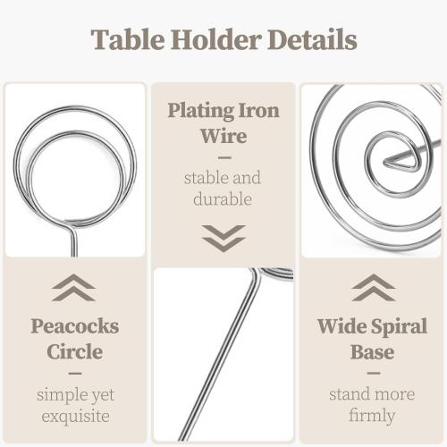 Table Number Holders 20Packs - 3.35 Inch Table Number Stands Place Card Holder for Wedding Party Graduation Reception Restaurant Home Photo Picture Office Memo (Silver, 3.35)