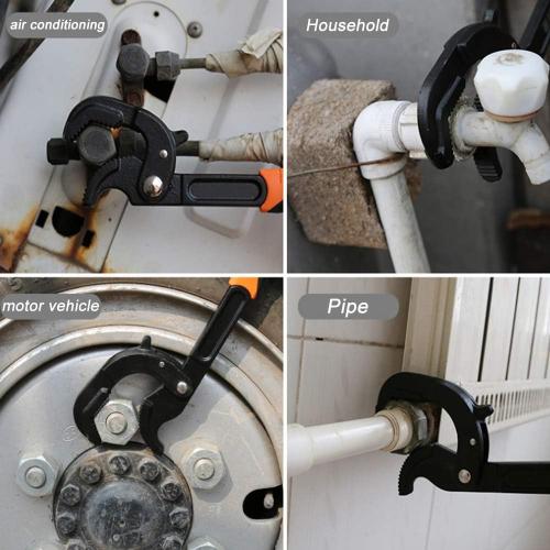 2 Pack Adjustable Wrench Quick Multi-function Self-Adjusting Spanner Power Grip Pipe Wrench 0.6”-2.4”/14mm-60mm