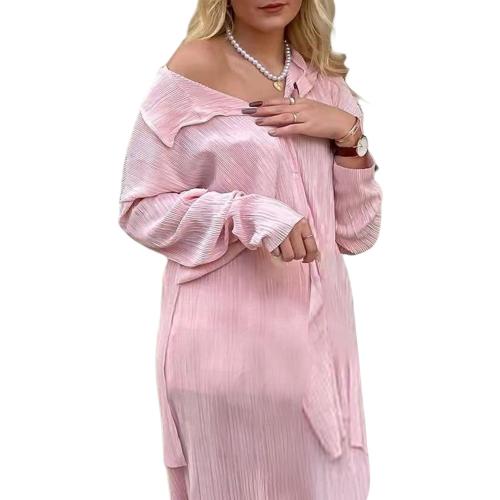 Women's Medium Casual 2 Piece Outfit Set Ruched Long Sleeve T-Shirt Top Loose High Waisted Pant Set Suit