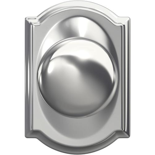 Plymouth Knob with Camelot Trim Non-Turning Lock, Bright Chrome (F170 PLY 625 CAM)