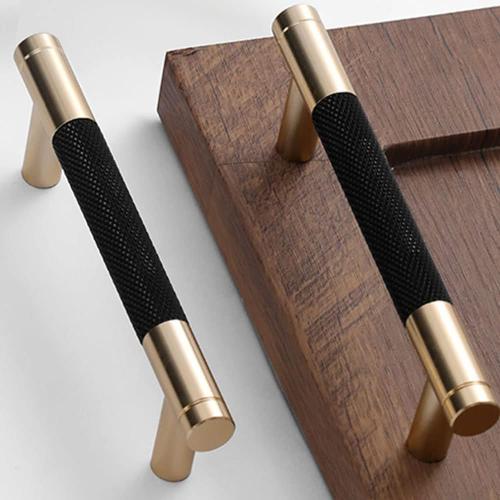 12 Pack 3 3/4 Inch 96 mm Gold and Black Cabinet Handles Cabinet Pulls Aluminum Handles Knurled Drawer Pulls Oxidation Finish with Diamond Pattern 5 Length 3.75 Inch Hole Center