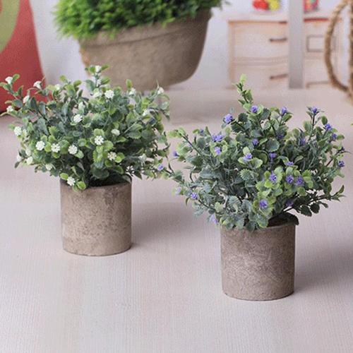 EdricShop Plastic Dried Flower Simulation Artificial Small Plants Fake Flower Home Store Decoration Plants Artificial Plants - (Color: Green)
