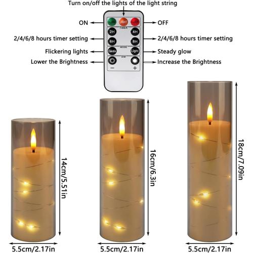 YOROXRG 24 Pack Halloween Decoration Flickering Flameless Candles, Battery Operated LED Candles for New Year, Home Decor, Parties, Wedding,Christmas(D2.2 x H 5 6 7) Grey
