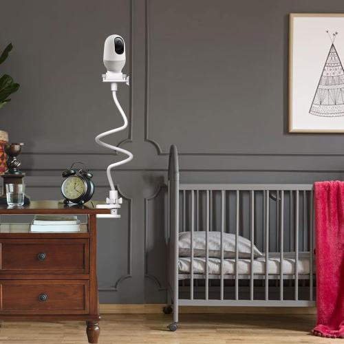 Baby Camera Monitor Mount Flexible Holder Stand Compatible with Momcozy,HelloBaby HB6550/HB65/HB66/HB6560/iFamily,Blemil,GoodBaby,OKAIDI,ANMEATE, Infant Optics Cameras and with 1/4 Cameras Clip Mount