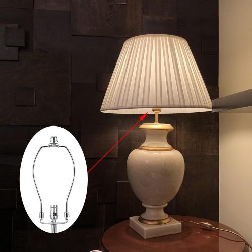 10 Inch Nickel Lamp Shade Harp Holders with Detachable Saddle Bases, Light Duty, Saangseon Pack 2 DIY Lighting Accessories