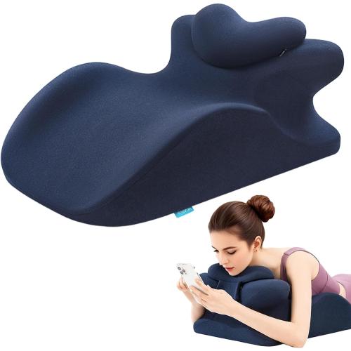 MOONYOOY Memory Foam Ergonomic Wedge Pillow for Sleeping, Acid Reflux & GERD Relief - Elevation Bed Support Pillow for Back Pain, Post Surgery Recovery, Reading with Removable Washable Cover
