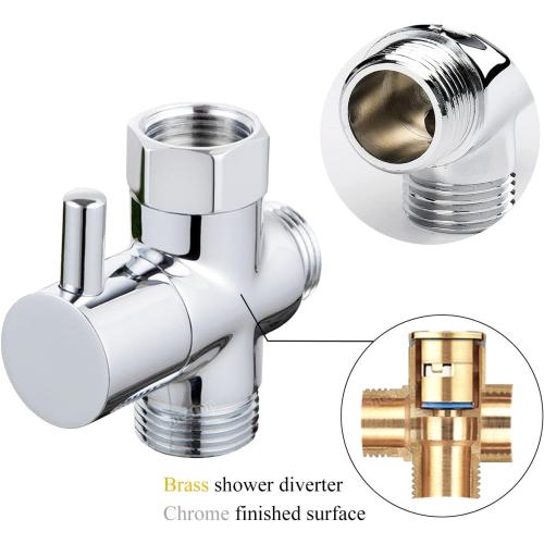 Solid Brass 3-way G1/2 Shower Diverter Chrome Plating