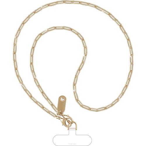 UKON Crossbody Phone Lanyard - Fashion Phone Strap with 2xTPU Tether Tab for Women - Palegold