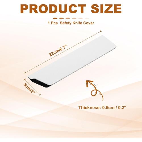 PATIKIL ABS Knife Cover Sleeves, 9x2 Inch Knife Blade Edge Guard Sheath Universal Blade Protector Flocking for Home Kitchen, White