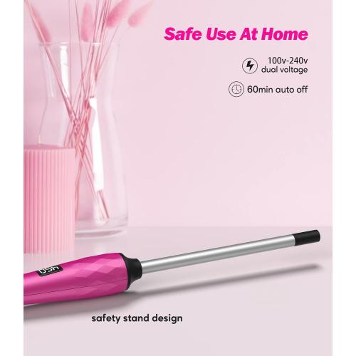 FARERY Small Curling Wand, 3/8 Inch Curling Iron for Short & Long Hair, Ceramic Small Barrel Curling Iron with Argan Oil & Keratin Infused, 30s Fast Heat Up, 12 Adjustable Temperature