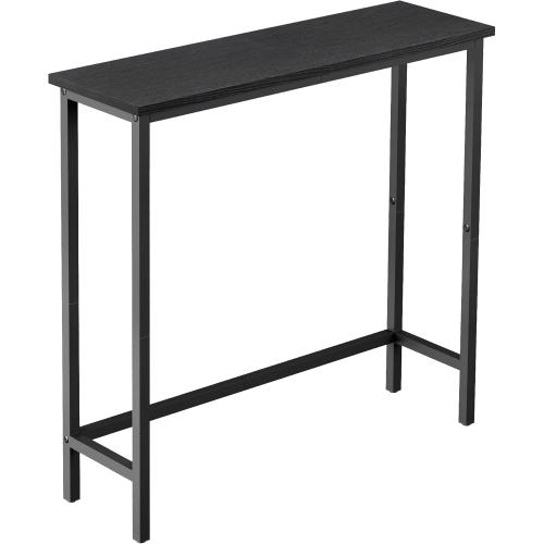 HollyHOME Narrow Console Table, 29.5 Slim Entryway Table, Sofa Stand, Hallway Shelf for Hallway, Bedroom, Living Room, Foyer, Black