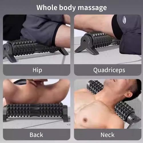 BLACK New Upgrade Bracket Foam Roller, 21 Inch Firm Deep Tissue Muscle Massager for Back Leg Pain & Sore Muscles (Black)