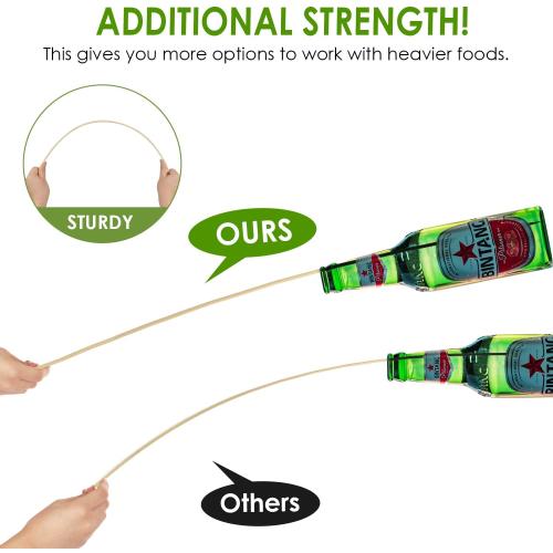 Smores Sticks 36 Long 5 mm Thick, 120 PCS Marshmallow Roasting Smore Sticks Bamboo, Disposable Marshmellow Sticks Camping Heavy Duty SMores Skewers for Outdoor Fire Pits Campfires Hot Dog Sausage