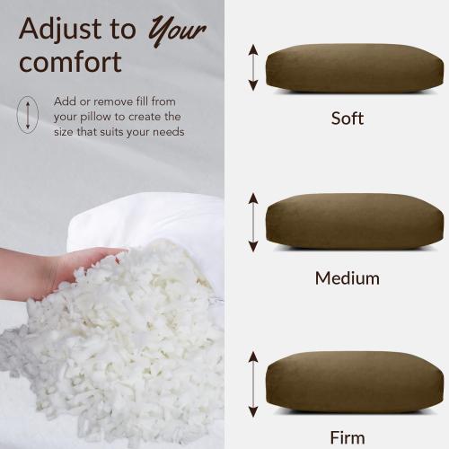 Head Recliner Pillow Adjustable Shredded Memory Foam Headrest Pillow for Recliners,Non-Slip Velvet Cushion for Pain Relief Neck Support Pillow for Travel Home Recliner Sofa Armchair (Brown)