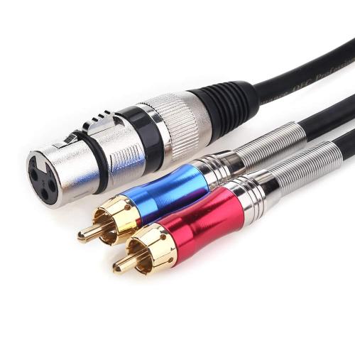 Tisino XLR to RCA Y-Cable, XLR Female to Dual RCA Adapter Y-Splitter Duplicator Lead Unbalanced Stereo Audio Interconnect Cable -10 feet/3 Meters