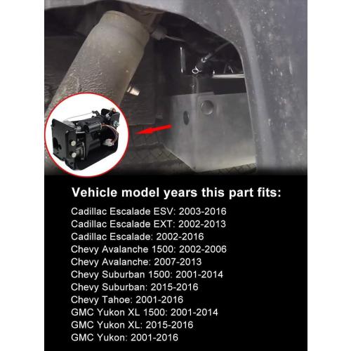 949-001 949-099 Air Ride Suspension Compressor Pump Fits for Cadillac Escalade Chevy Avalanche Suburban Tahoe GMC Yukon 2001-2016 Replace# 15254590 4J-0003C 949001 949099