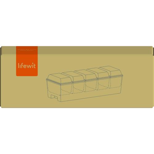 Lifewit Ice Chilled Condiment Caddy with 5x 20oz(2.5 cup) Containers, 15.3 Condiment Server with Separate Lids, Serving Tray Platter with Removable Dishes for Bar, Fruit, Salad, Taco, Party Garnish