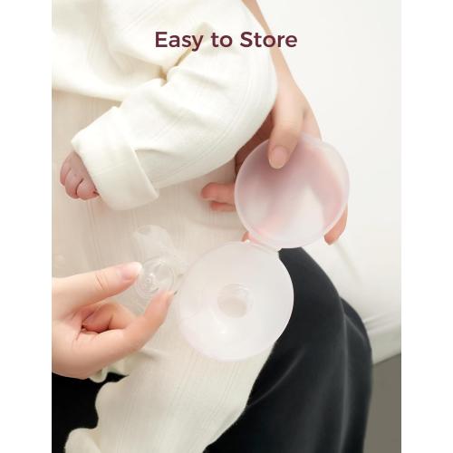 Momcozy Silicone Nipple Shields for Breastfeeding, Flower Shape Petal Design, Ultra Thin & Soft for Flat or Inverted Nipples, Flexible Nursing Shield, BPA/BPS Free (1 Pair, 17mm)
