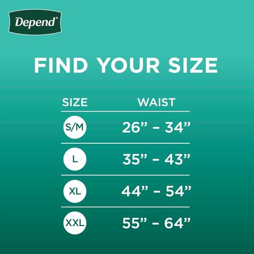 Size XL 25X Depend Fresh Protection Adult Incontinence Underwear for Men, Disposable, Maximum, Extra-Large, Grey, 68 Count (2 Packs of 34), Packaging May Vary
