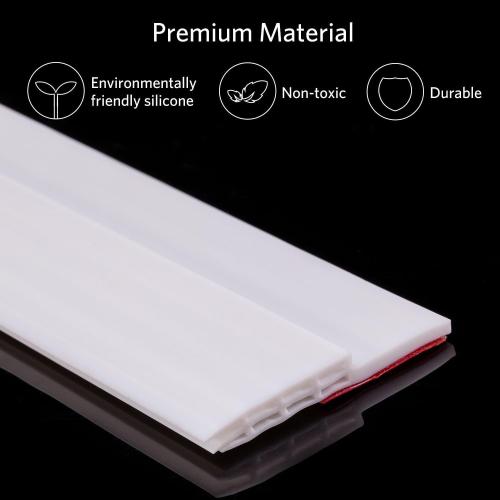 Suptikes Door Draft Stopper Under Door Sweep for Exterior & Interior Doors, Weather Stripping Door Seal, Strong Adhesive Door Sweep Soundproof Weather Stripping, 2 W x 39 L, White