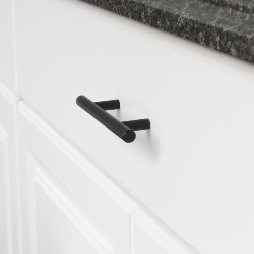 30 Pack....Amazon Basics Euro Bar Cabinet Handle (1/2-inch Diameter), 5.38 in Length (3 in Hole Center), Flat Black, Pac, AB1500-FB-10