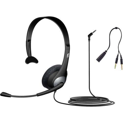 Cyber Acoustics AC-104 Mono Headset with Ambidextrous Boom Mic