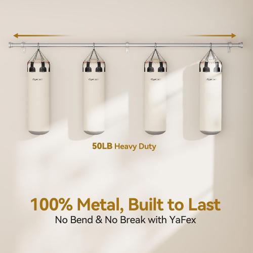 YaFex Curtain Rods 32-144 Inch, Heavy Duty 1 Inch Adjustable Curtain Rod for Windows, Silver Extra Long Window Treatment Rods, Modern Design, Easy Installation