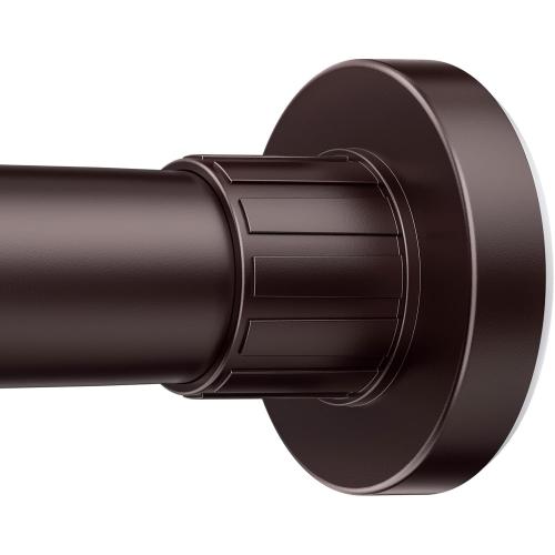 Ausemku Shower Curtain Rod 32-65 Inch Adjustable - 1 Inch Diameter Heavy Duty No drill Spring Tension Shower Rod, Non-Slip Rustproof Telescopic Rod for Bathroom, Brown