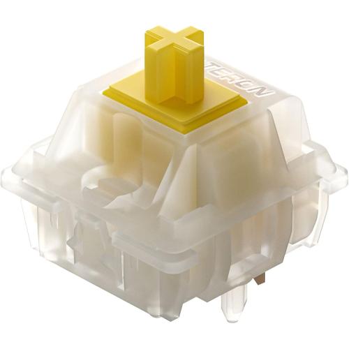 Yellow GATERON Milky Yellow Pro Switches Pre-lubed 5 Pin Linear Keyboard Switches for MX Mechanical Keyboard (90 Pcs, Yellow)